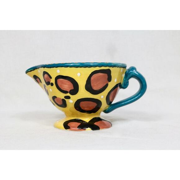 With Love Joanne Delomba For Lotus Gravy Boat Multi Retro Serveware Handcrafted - Picture 1 of 5